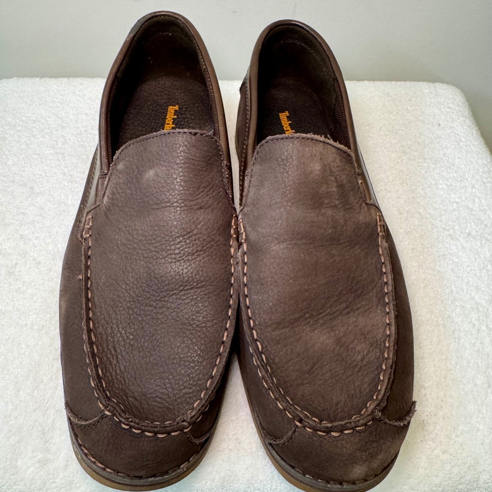 Timberland Men‎ Dark Brown Leather Slip On Loafer Shoes Size 10 - Picture 3 of 11